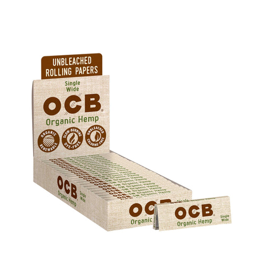 OCB Organic Hemp Single Wide Rolling Paper Display