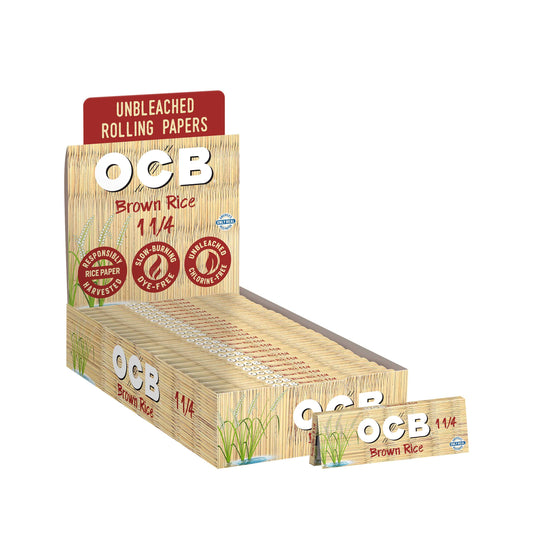 OCB Brown Rice 1 1/4 Rolling Paper Display