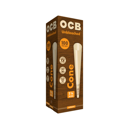 OCB Unbleached 1 1/4 100ct Cone Tower