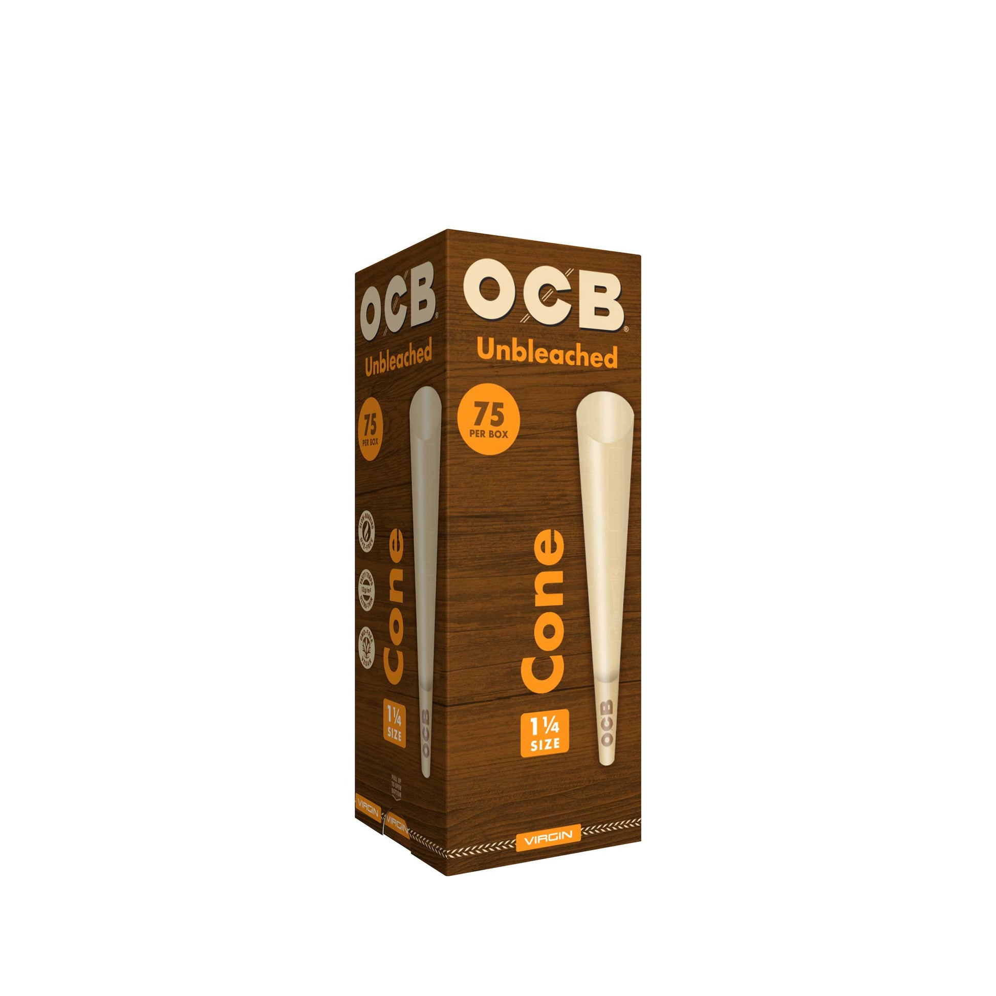 OCB Unbleached 1 1/4 75ct Cone Tower