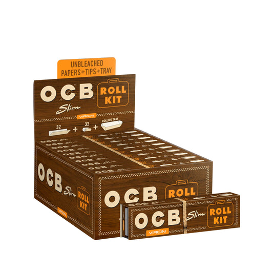 OCB Unbleached Slim Roll Kit Rolling Paper Display
