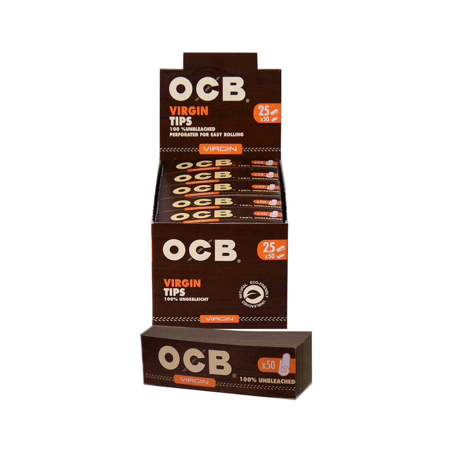 OCB Unbleached Flat Paper Tips