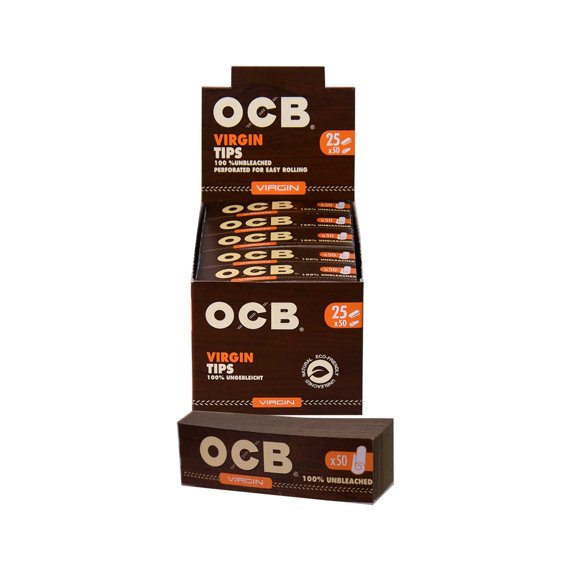 OCB Unbleached Flat Paper Tips